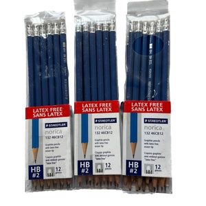 Staedtler Norica 132 46CB12 HB #2 Pre Sharpened Pencils 3 Sets of 12 Graphite